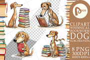 Bookworm Dog Sublimation PNG, an Animal Illustration by Artnoy (Thumbnail 9 of 18)