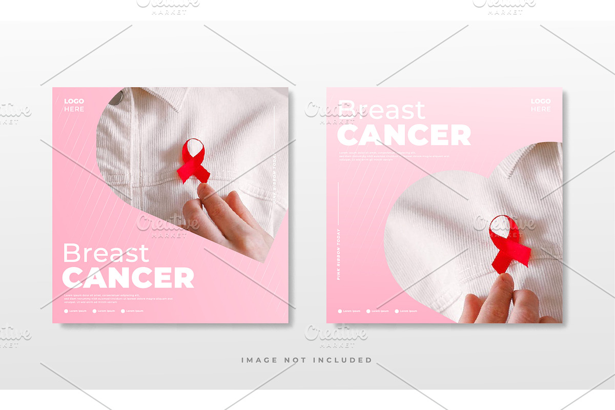Breast Cancer awareness month, a Social Media Template by Vervenaaa3