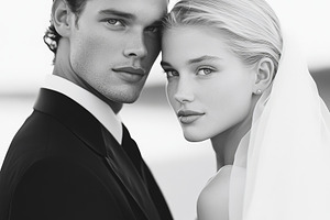 Black and white portrait of a Couple, a Person Photo by Hamza067