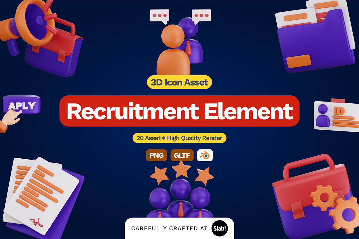 3D Recruitment Icon, an Object 3D Model by SLAB! Design (Photo 1 of 4)