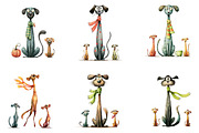 Watercolor Dog Family Clipart, an Illustration by DreamArtGraphic (Thumbnail 2 of 5)