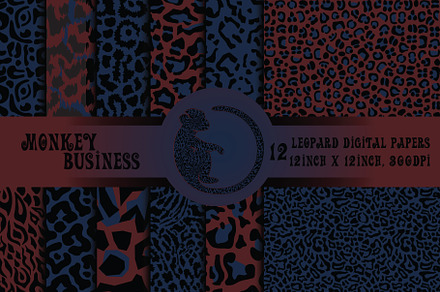 Leopard digital paper pack, Seamless