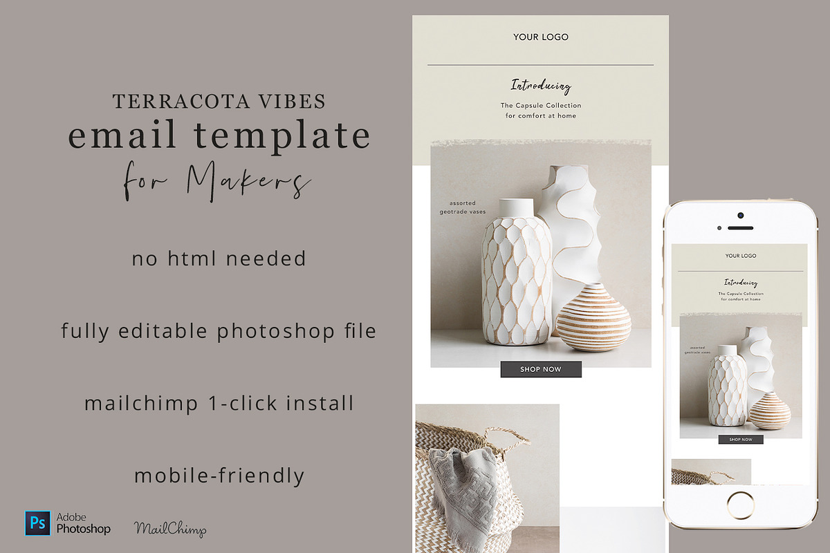 Terracotta Vibes Email Template, an Email Template by Edit & Go Templates (Photo 1 of 5)
