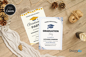 Graduation Invitation Canva Template, an Invitation Template by Snapybiz