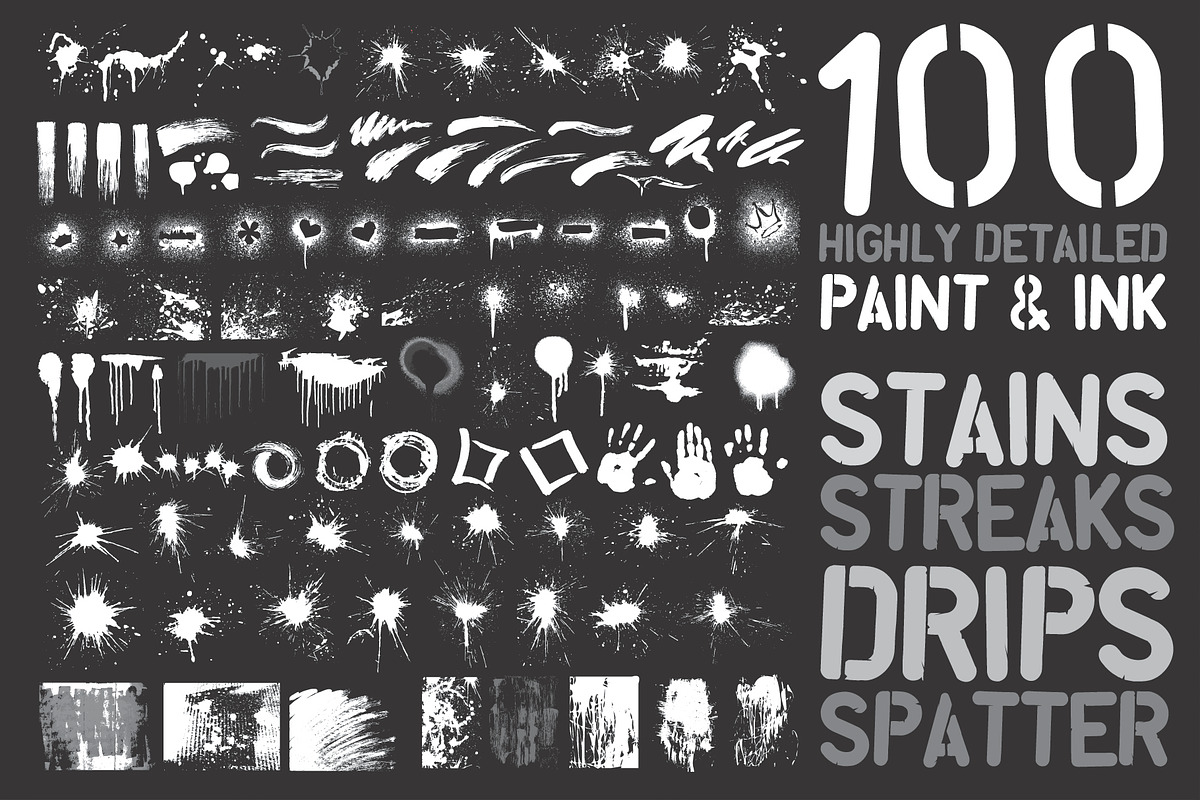 100 Vector Paint Objects, a Graphic by Graffiti Fonts® (Photo 1 of 2)