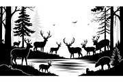 Wildlife Forest Silhouette Vector Bu, an Illustration by Designs_River (Thumbnail 46 of 51)