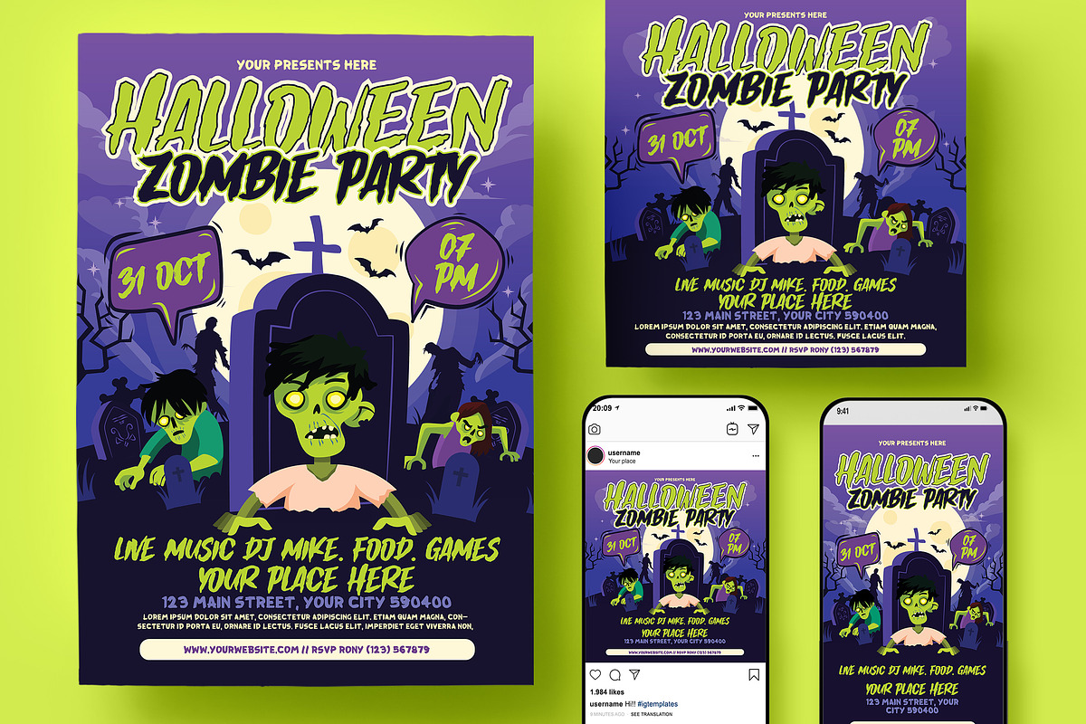Halloween Party Flyer, a Flyer Template by Creativestoree (Photo 1 of 5)