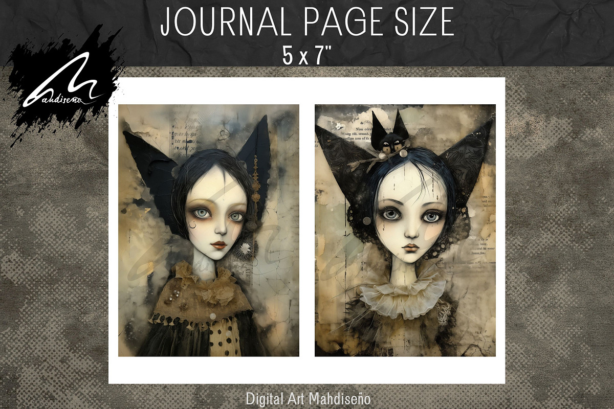 Whimsical Gothic Girl, Collage Page, a Person Illustration by Digital Art Mahdiseño (Photo 7 of 9)