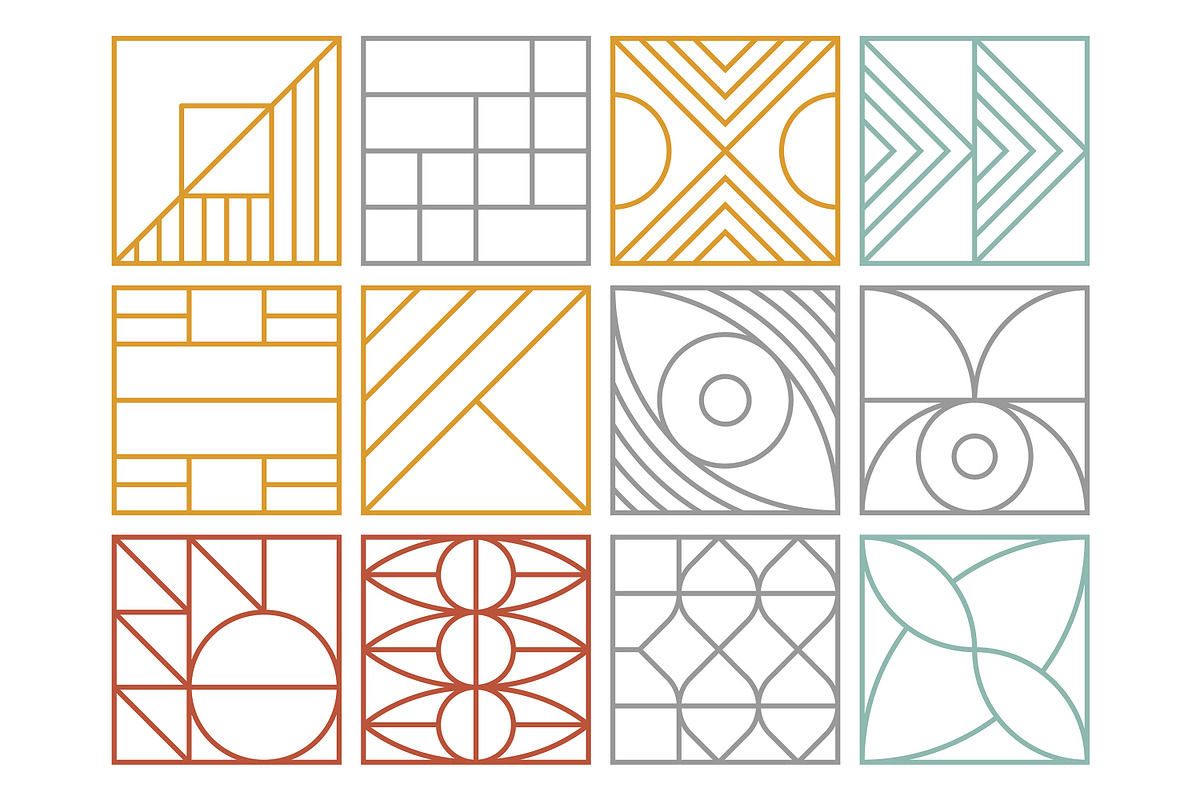 Linear Geometric Shapes Pack, a Graphic by Tekuni