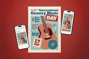 Country Music Day Event Flyer Set, a Flyer Template by The Good Store