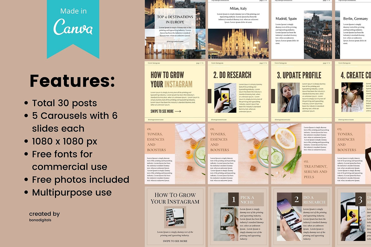 Instagram Carousel Vol. 3 | CANVA, a Social Media Template by bonadigitals (Photo 2 of 7)