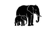 elephant family silhouette design, an Illustration by Amazin_art (Thumbnail 36 of 51)