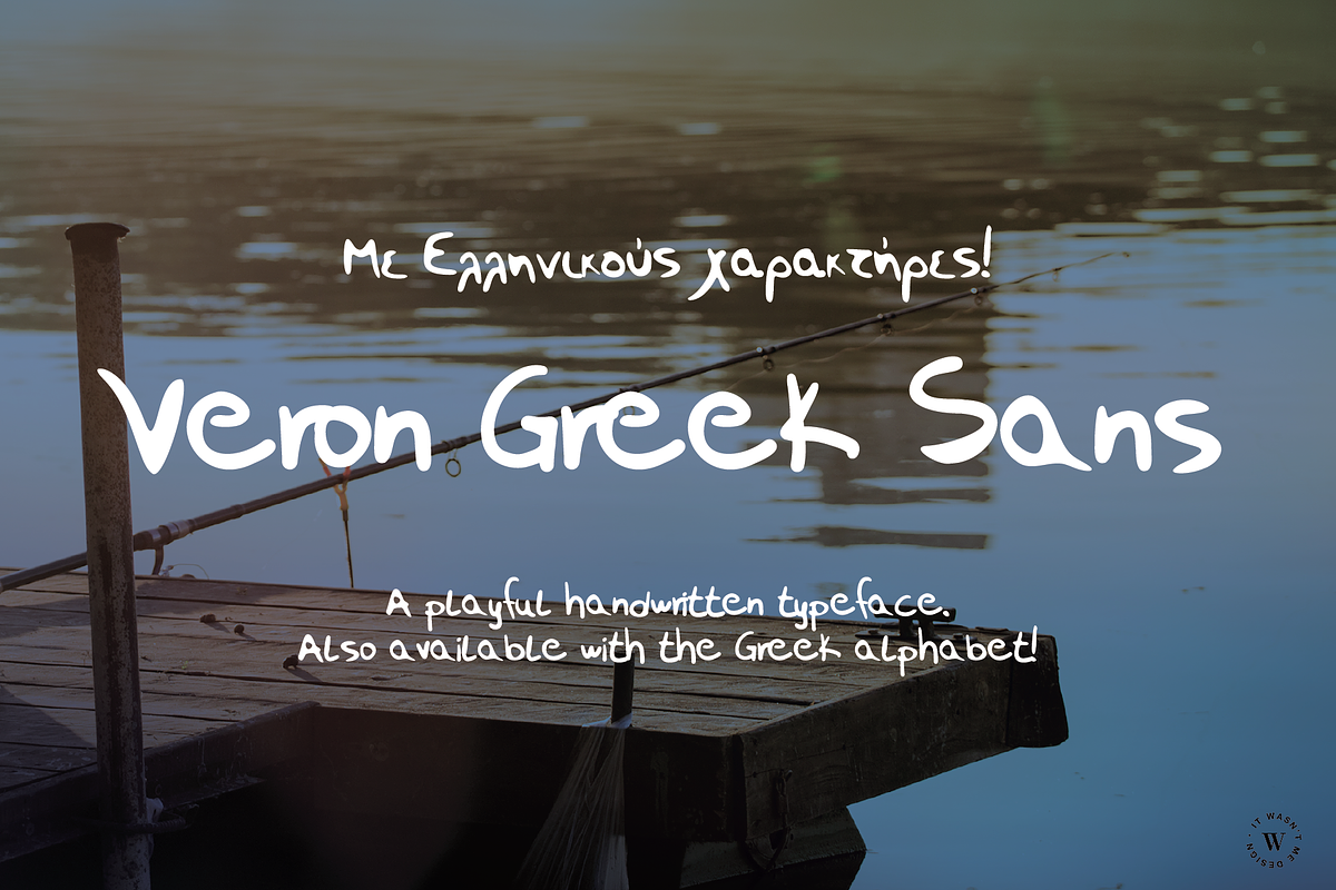 Veron Greek Sans Font, a Font by It wasn't me design (Photo 1 of 3)
