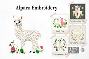 Alpaca Embroidery Clipart, a Graphic by Artnoy (Thumbnail 1 of 5)