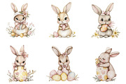 Watercolor Easter Bunnies Clipart, an Illustration by Designking (Thumbnail 4 of 5)