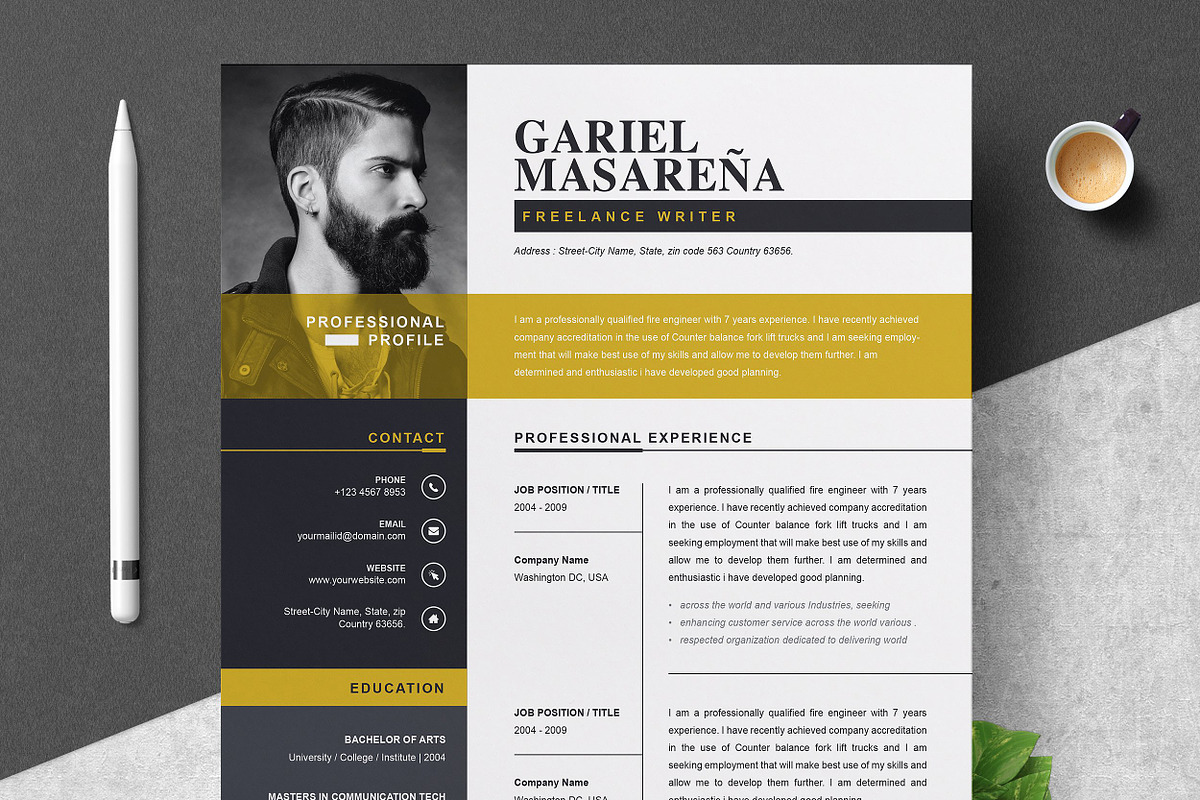 Resume/CV Bundle | 200+ for $29, a Resume Template by ResumeInventor (Photo 4 of 207)