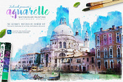 Aquarelle Watercolor PS Action, an Action Add-On by IndWorks Design (Thumbnail 1 of 12)