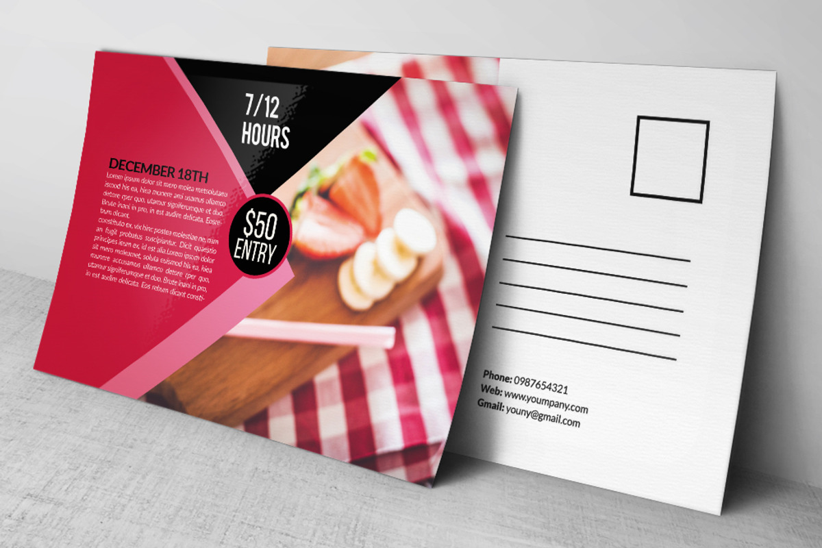 Food Love Resturants Postcard, a Card Template by Business Flyers ...