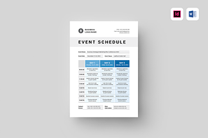 Event Schedule | MS Word & Indesign, a Stationery Template by Leaflove