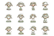 Whimsical spring lamb clipart, an Illustration by SinaCreation (Thumbnail 2 of 11)