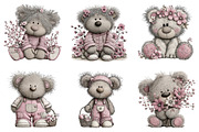 Whimsical easter teddy bear clipart, an Illustration by SinaCreation (Thumbnail 3 of 11)