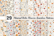 Minimal Boho Flowers Seamless, a Pattern Graphic by Canvas Craft (Thumbnail 1 of 3)