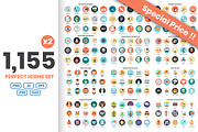 1155 PERFECT ICONS SET, an Outline Icon by Toonsteb (Thumbnail 1 of 26)