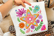 Retro Floral Summer Png, Preppy Star, an Illustration by CreationArt (Thumbnail 4 of 5)