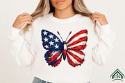 Brushstroke Patriotic Butterfly Png, an Illustration by Craft Nest (Thumbnail 4 of 6)