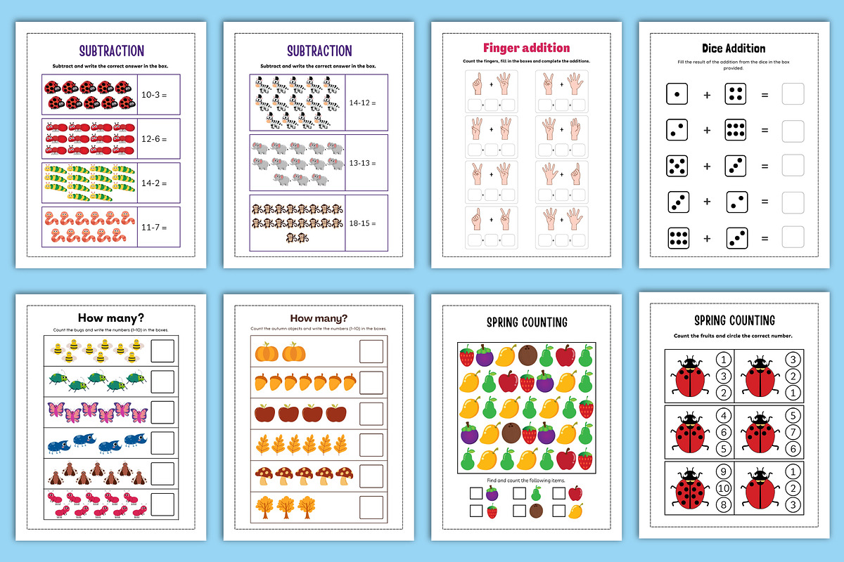 Kindergarten Numbers Workbook Canva