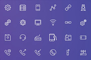 Network and Communication Line Icons, a Solid Icon by FlatLineIcons (Thumbnail 2 of 4)