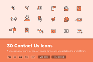 30 Contact Us Icons, an Icon by Creative VIP