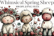 Whimsical spring sheep Clipart, an Illustration by Designworld (Thumbnail 1 of 8)