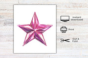 Watercolor Pink Christmas Clipart, an Illustration by Canvas Craft (Thumbnail 7 of 7)