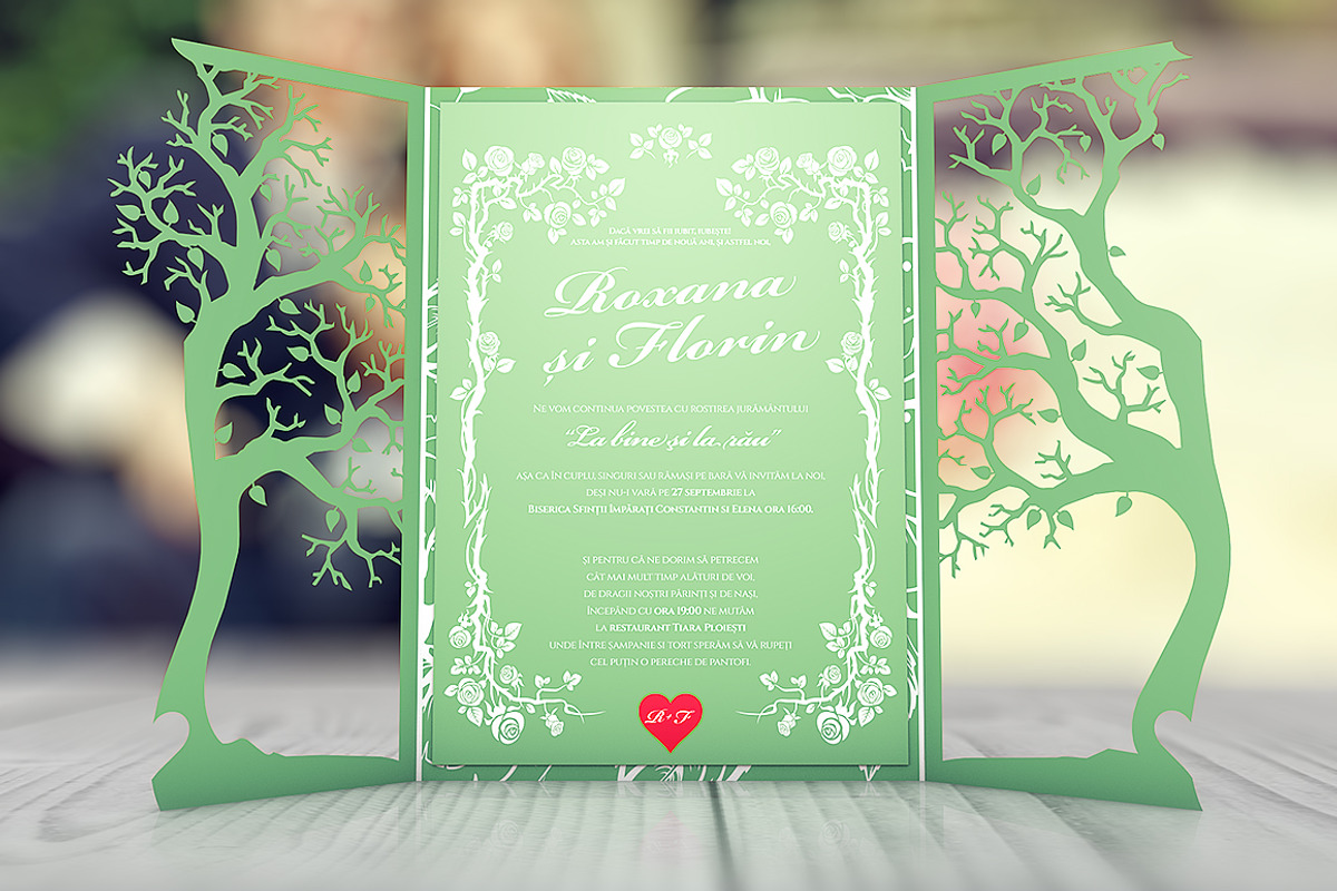 Gatefold Floral Wedding Invitation, an Invitation Template by FlatlineRo (Photo 2 of 4)