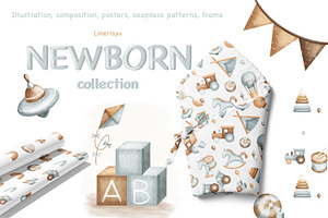 NEWBORN baby illustration & patterns