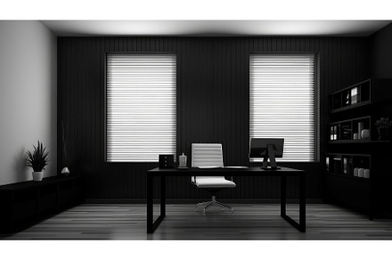 design room office black background, an Architecture Photo by pikepicture
