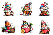 Gnome Coffee Cup Watercolor Clipart, an Illustration by CreationArt (Thumbnail 2 of 5)