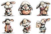 Whimsical Bunny Easter Clipart Bundl, an Illustration by Sublimation Artist (Thumbnail 6 of 7)