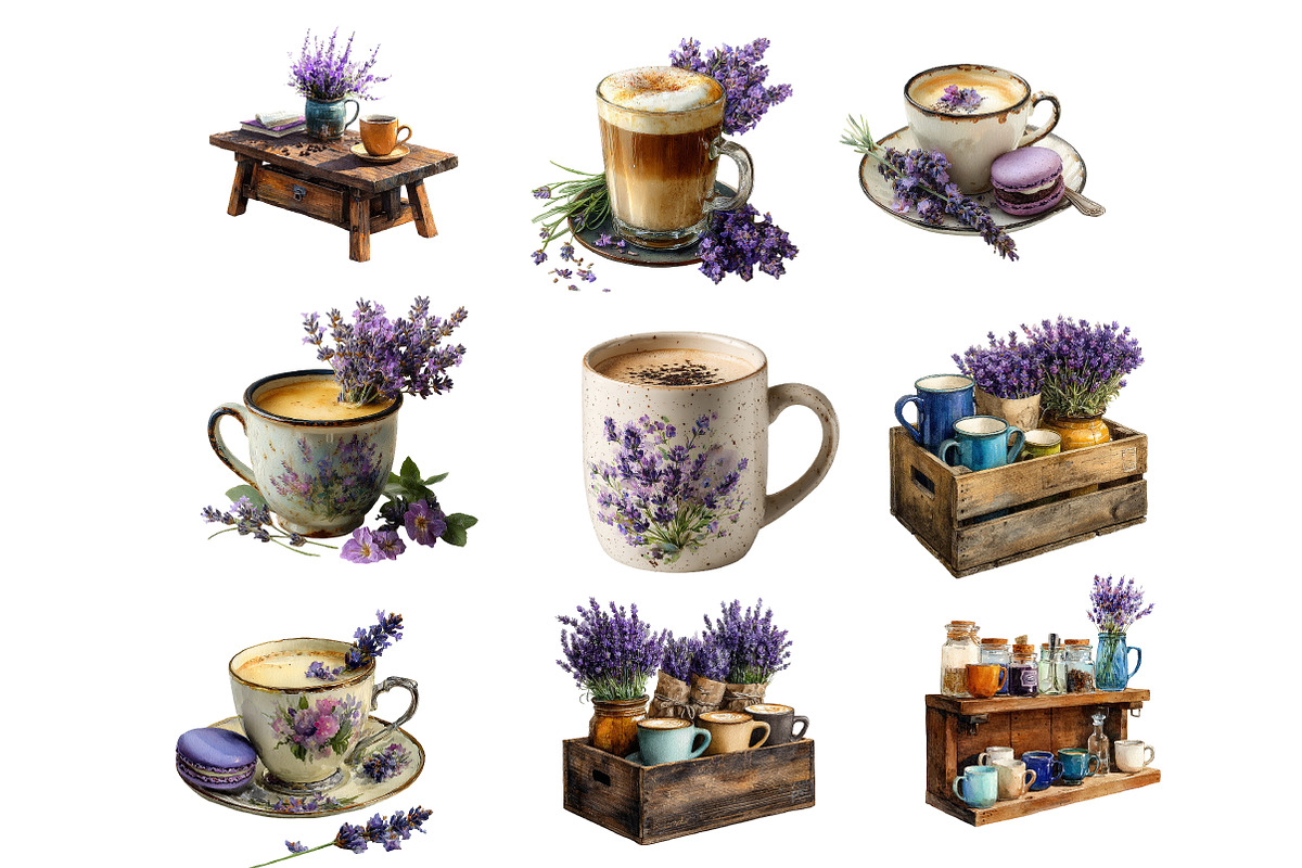 Lavender Coffee Clipart, an Illustration by Designworld (Photo 3 of 7)