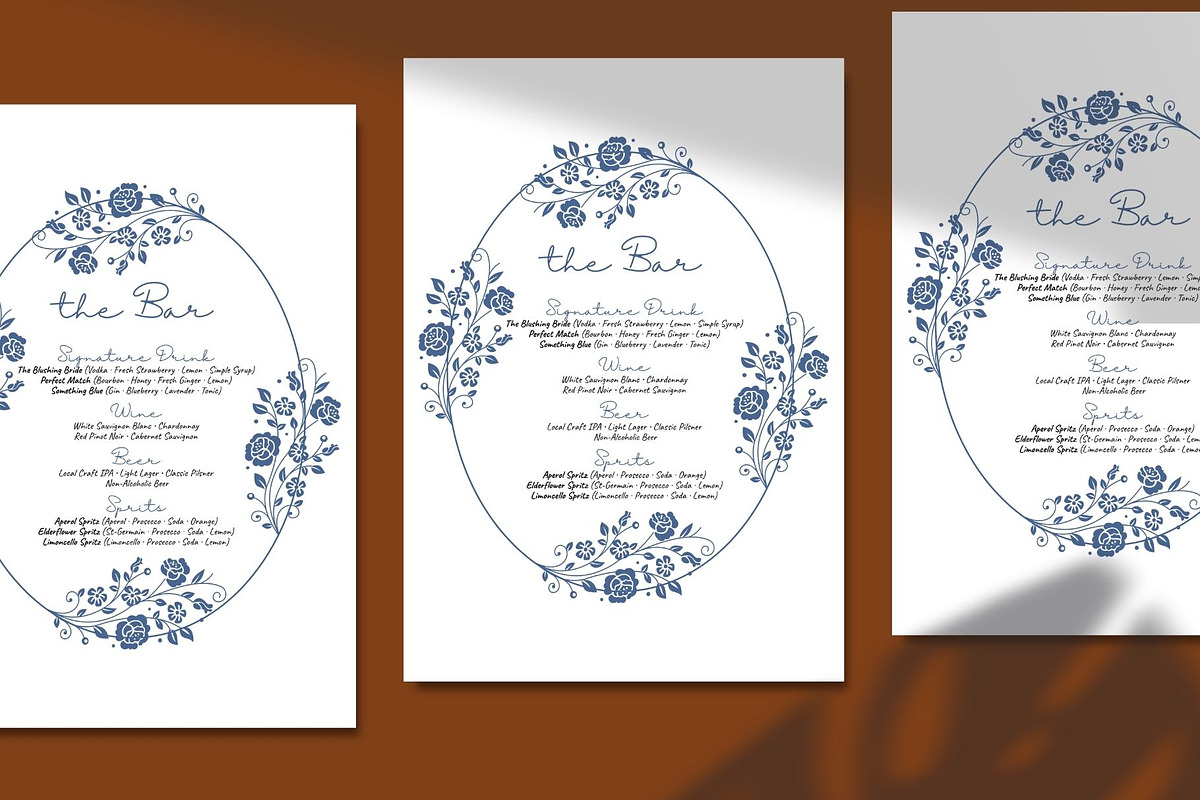 Wedding Drink Menu Template Canva, a Poster Template by GraphiCarola (Photo 6 of 8)