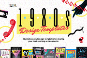 Retro Cool 1980s Poster Templates, a Texture Illustration by Wingsart Studio (Thumbnail 1 of 11)
