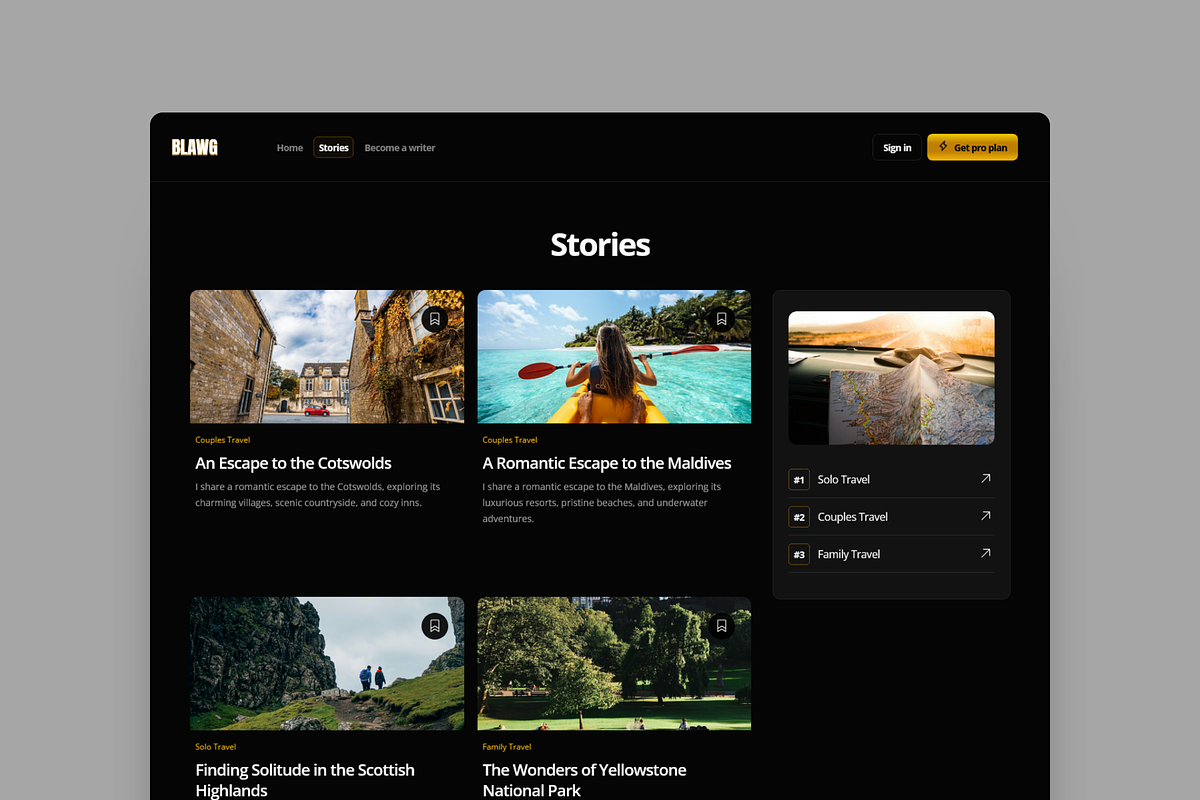 Blawg, a Landing Page Template by Kayode Sasona (Photo 2 of 6)
