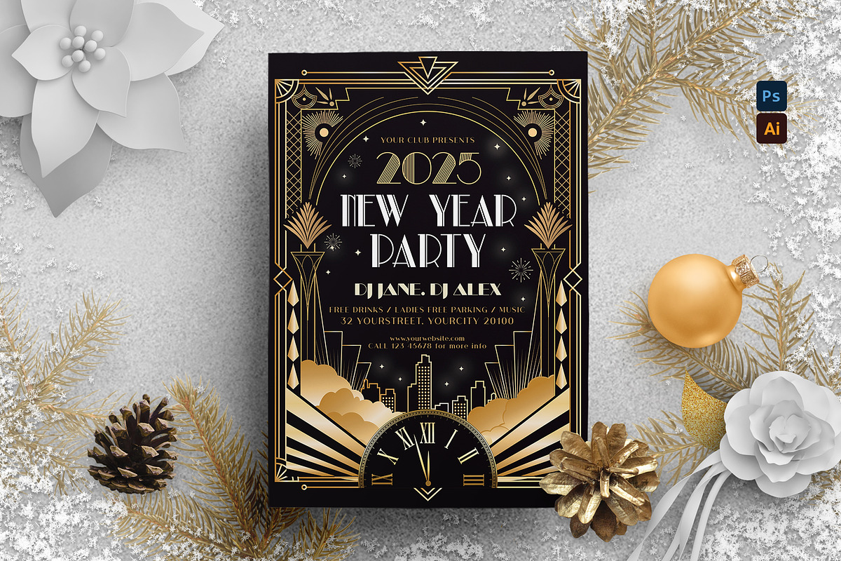 New Year Flyer, a Flyer Template by Creativestoree (Photo 1 of 2)