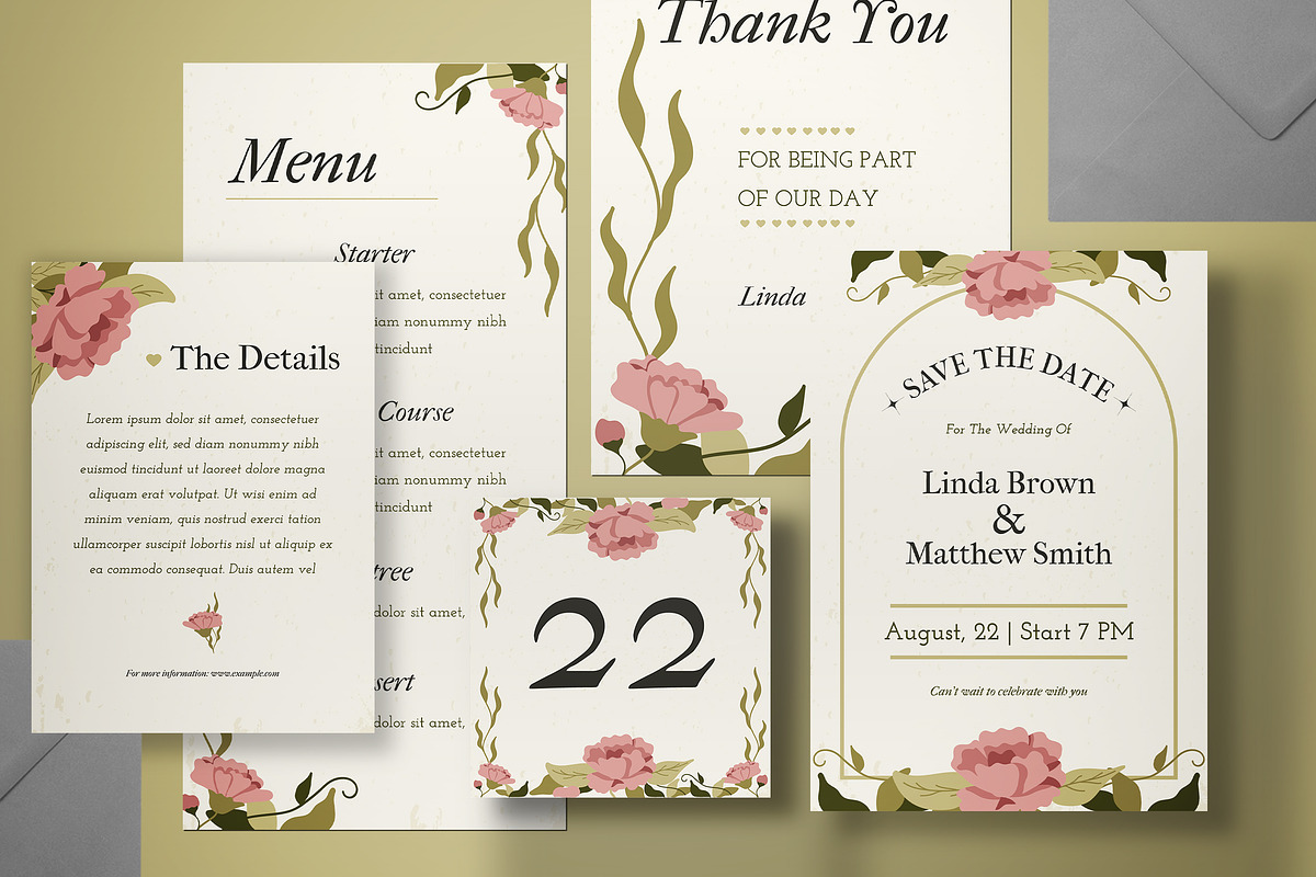 Wedding Invitation Set, an Invitation Template by graphicook (Photo 2 of 3)