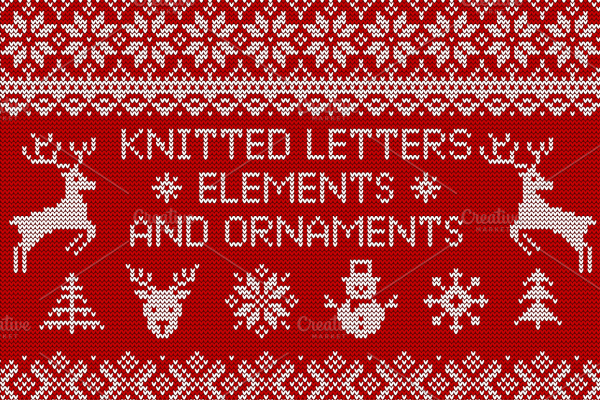Knitted Letters, Symbols & Ornaments, a Background Graphic by JuliaMalinovskaya (Photo 1 of 5)