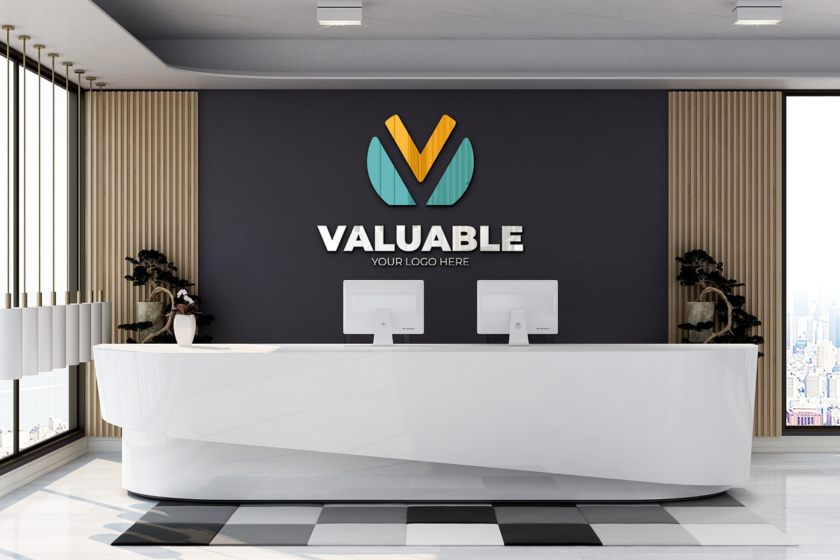 PSD Office Scene 3D Wall Mockup, a Product Mockup by Ayy (Photo 15 of 15)