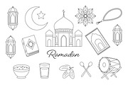 Ramadan Kareem Line Art Icons, an Outline Icon by Saba Vector (Thumbnail 1 of 3)