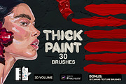 Thick Paint brushes for Procreate, a Brush Add-On by TheWhiteCatLab (Thumbnail 1 of 10)