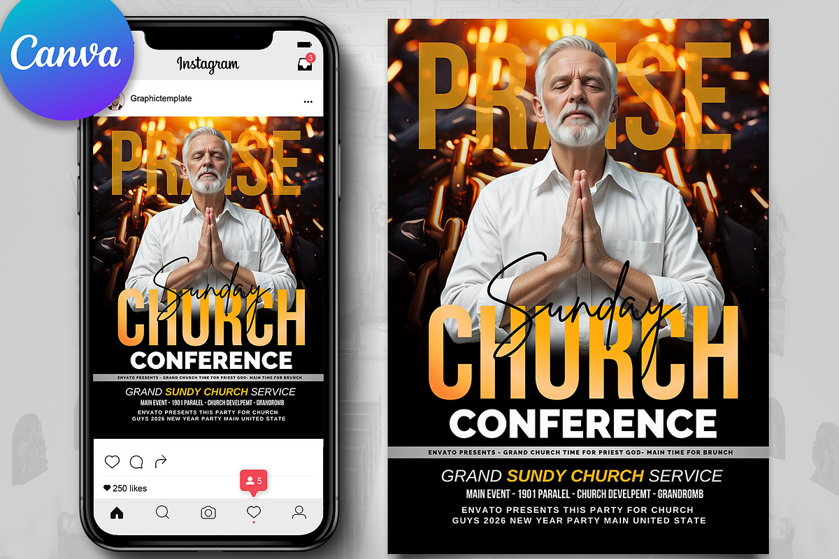 Praise & Worship Church Flyer, a Flyer Template by Psd Templates (Photo 1 of 3)